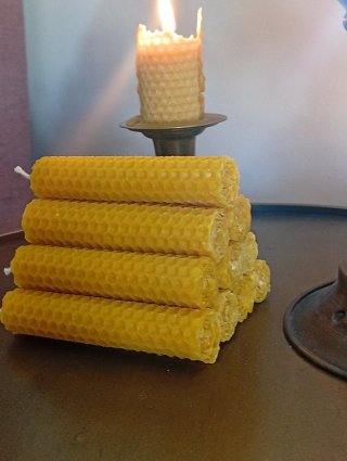 10 VELAS CERA ABEJA
