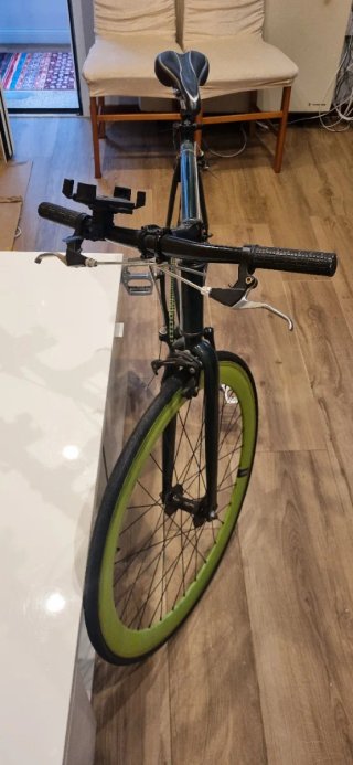 Bicicleta Fixie Urbana Negra y Verde