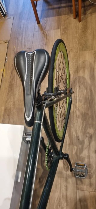 Bicicleta Fixie Urbana Negra y Verde