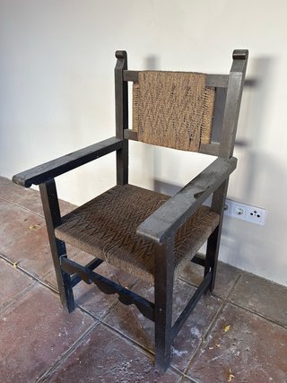 Sillón de Madera y Mimbre. 3 unidades