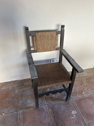 Sillón de Madera y Mimbre. 3 unidades