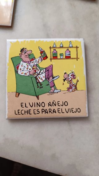 Set de 3 Azulejos Vintage con Humor