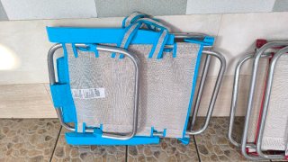 2 Sillas de Playa Plegables con asas y cabecero.
