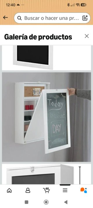 Escritorio plegable blanco con estanterías