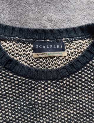 Jersey Scalpers Punto Azul y Beige Talla L