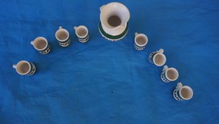 Jarra y vasos cerámica Andalucía, joyero, campanas