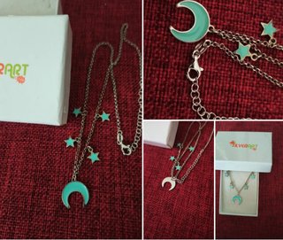 Collana Silverart Argento 925 Luna Stelle
