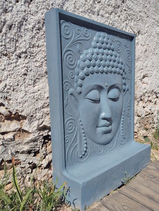 Fuente de jardín Buda gris piedra