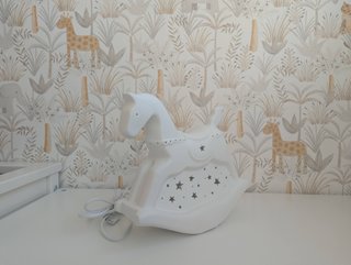 Lámpara Infantil Blanca Caballito Balancín