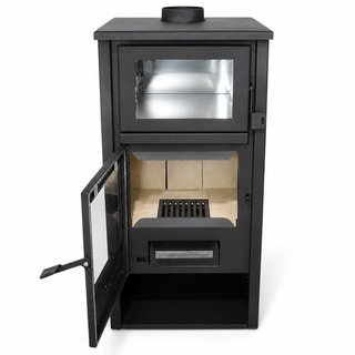 Stufa a legna con forno inox LUX 12,4 kW