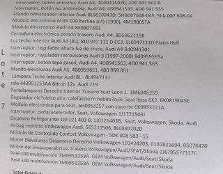 Lote de recambios Audi VW Seat Skoda (Despiece)
