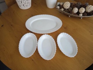 Set Arcopal: Bandeja Ovalada y 3 Entremeseras vint