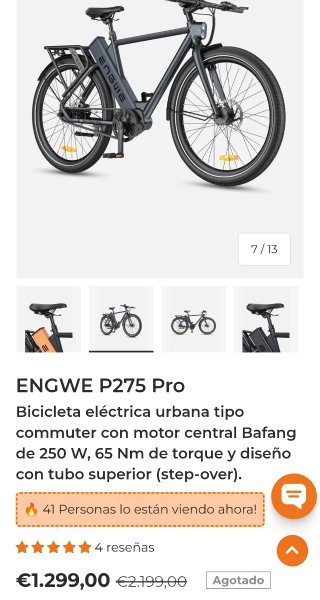 Bicicleta Eléctrica ENGWE P275 PRO