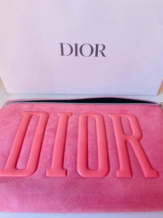 Neceser Dior Rosa con Letras en Relieve