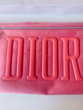 Neceser Dior Rosa con Letras en Relieve
