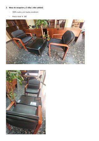 Mesa de recepción y 2 sillas
