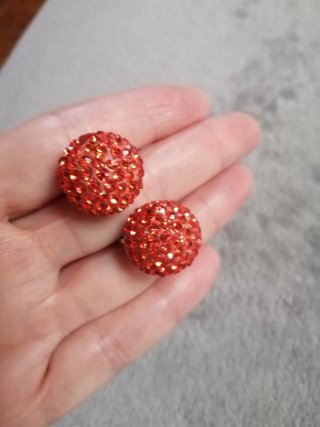 Orecchini a sfera arancioni e argento