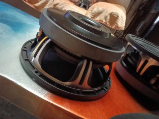 Altavoces negros y plateados De10" de 500w RMS pro