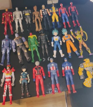 Lote Muñecos Super Héroes Marvel y Dragon Ball