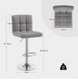 Set de 2 Taburetes Altos Grises