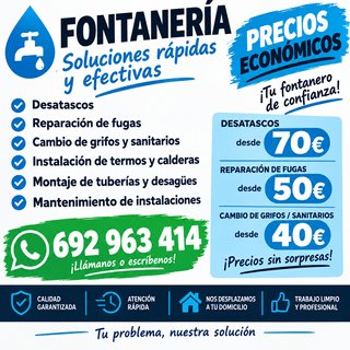 Fontanero profesional: Desatascos y reparaciones