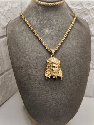 Colgante Cristo Acero Quirúrgico Chapado Oro