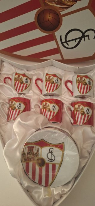 Juego 6 Tazas y 6 Platos Sevilla FC