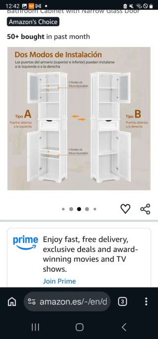 Mueble Auxiliar de Baño Yaheetech Blanco