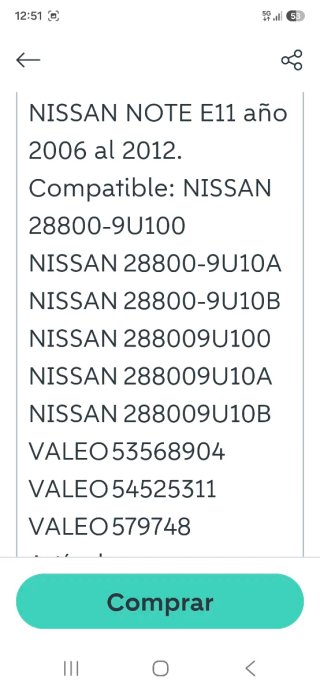 Motor Limpiaparabrisas Delantero Nissan Note E11