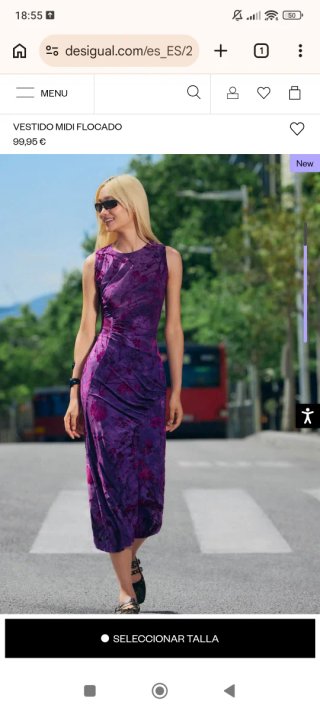 Vestido midi Desigual morado