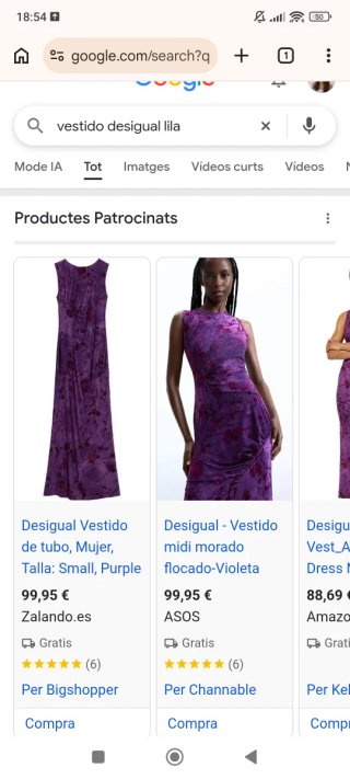Vestido midi Desigual morado