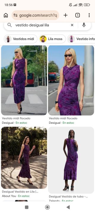 Vestido midi Desigual morado