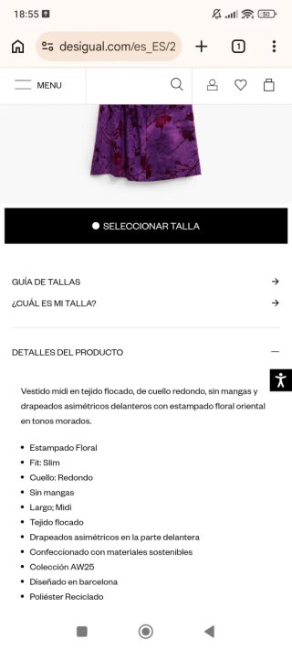 Vestido midi Desigual morado