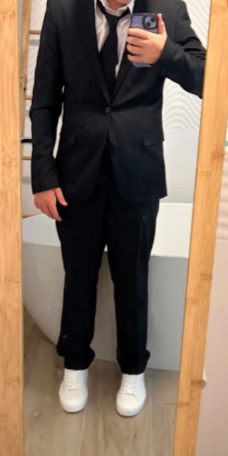 Traje negro hombre