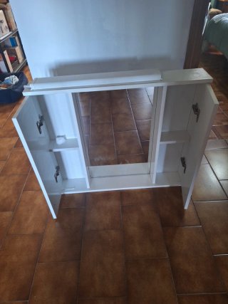 Estantería de Baño con Espejo Blanca