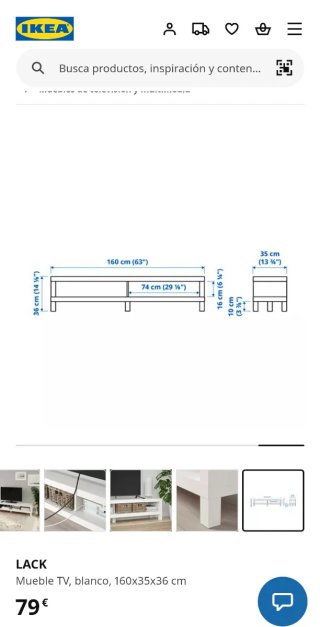 Mueble TV Blanco Ikea Lack