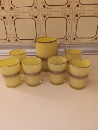 Juego de Jarra y 6 Vasos Vintage