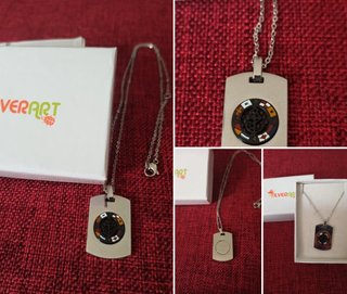 Collana Silverart Acciaio Targa Marina