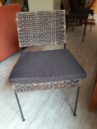 6 Sillas de comedor de forja y cuerda