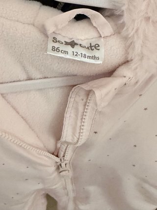 Buzo de bebé rosa con capucha 12-18 meses 86cm