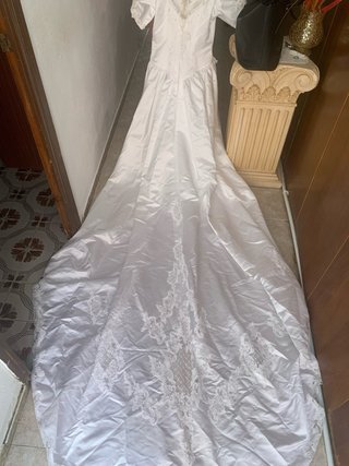 Vestido de Novia Raso Encaje Perlas
