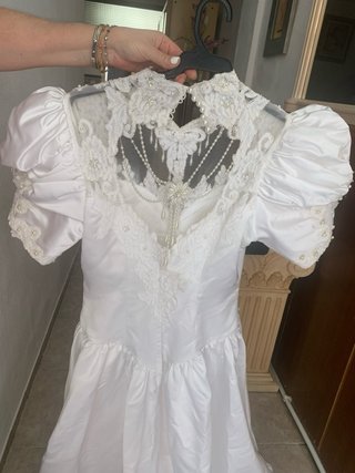 Vestido de Novia Raso Encaje Perlas