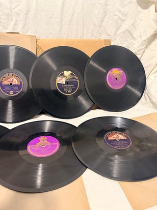 Lote de 11 Discos de Pizarra 78 RPM Antiguos
