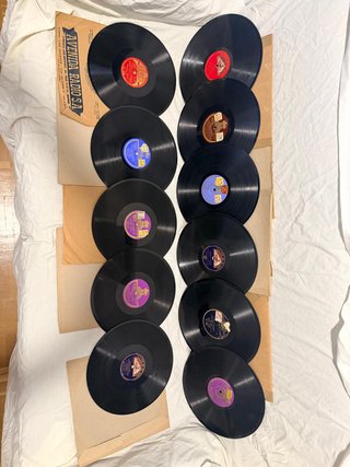Lote de 11 Discos de Pizarra 78 RPM Antiguos