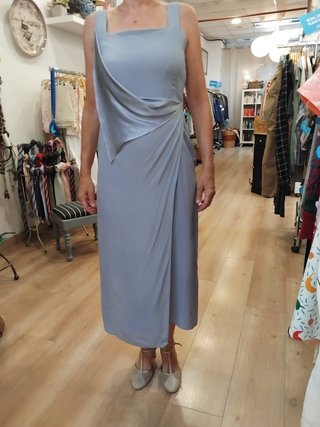 Vestido satén Purificación García gris M L
