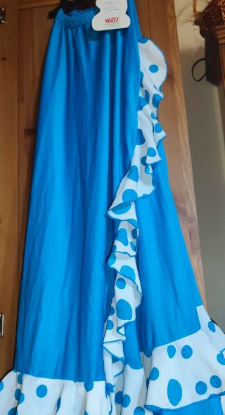 Falda flamenca niña lunares azul talla 12