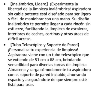 Aspiradora sin cable roja y negra