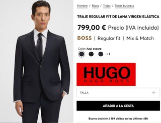 Traje HUGO BOSS 100% lana virgen Como Nuevo CHOLLO