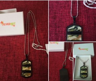 Collana Silverart Targhetta Militare Camouflage