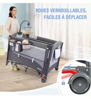 Cuna de viaje Infans gris